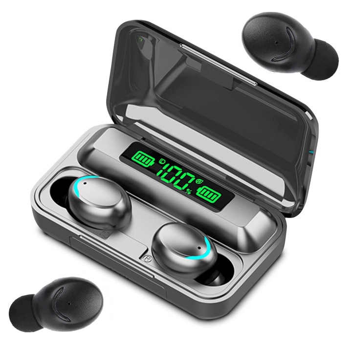 Bluetooth слушалки f9 tws powerbank