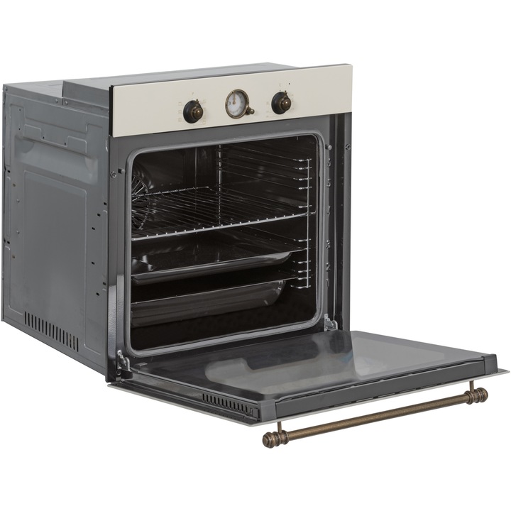 Cuptor incorporabil Daewoo DWBIO-6707RBJ, Electric, 80 l, Rimer analog rustic, Crem rustic