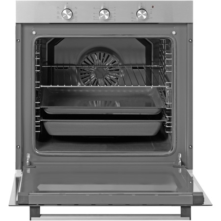 Cuptor incorporabil Daewoo DWBIO-8108IX, Electric, 80 l, Panou slim inox, 8 functii, 3 butoane, Timer mecanic, Inox