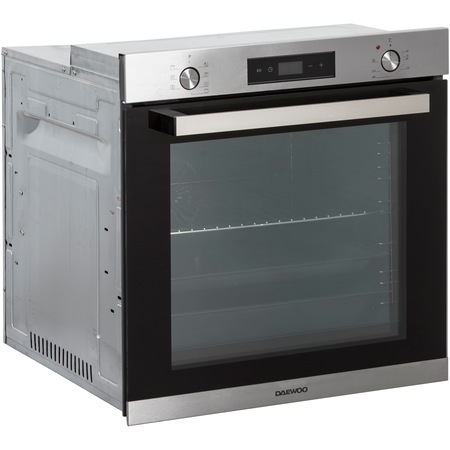 Cuptor incorporabil Daewoo DWBIO-8408IX, Electric, 80 l, Panou slim inox, 8 functii, 2 butoane push, Timer digital cu touch, Inox