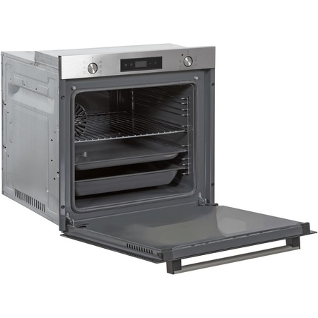 Cuptor incorporabil Daewoo DWBIO-8408IX, Electric, 80 l, Panou slim inox, 8 functii, 2 butoane push, Timer digital cu touch, Inox