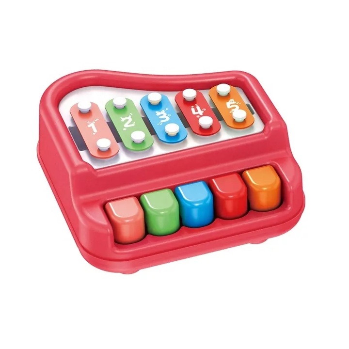 Jucarie interactiva pentru bebelusi pian-xilofon, Rosu, Avaleea