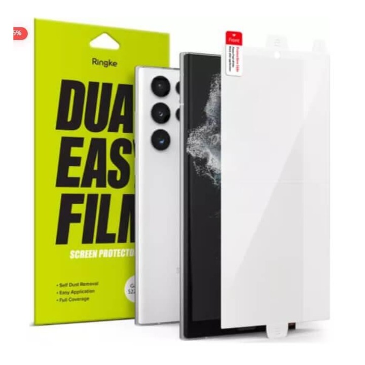 Гъвкав Протектор за SAMSUNG S22 Ultra, Ringke Dual Easy Full Glass, Прозрачен