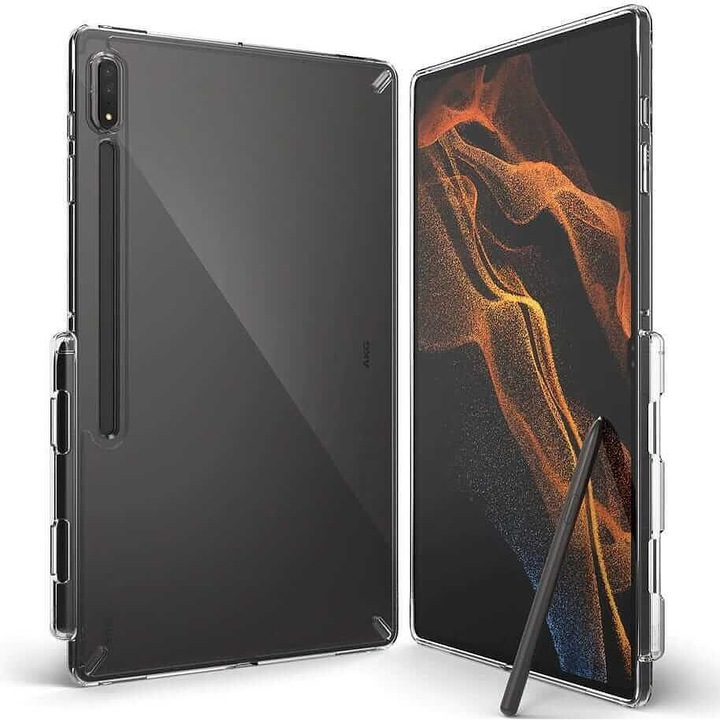 Противоударен Калъф за SAMSUNG Tab S8 Ultra Book, RINGKE Fusion X Case, Прозрачен