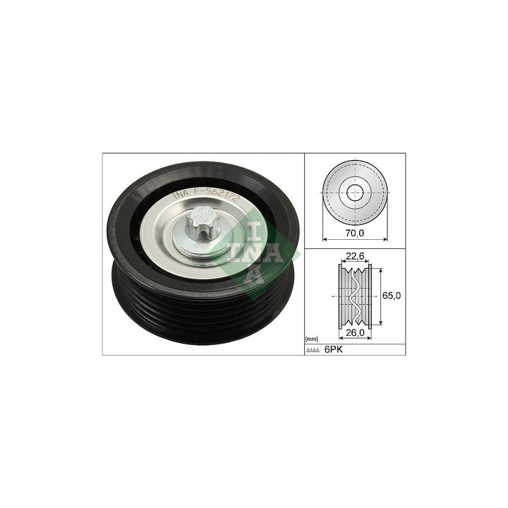 Rola ghidare sau conducere, curea transmisie, Cadillac, Fiat, Ford, Opel, Saab, Suzuki, 532 0531 10 Ina