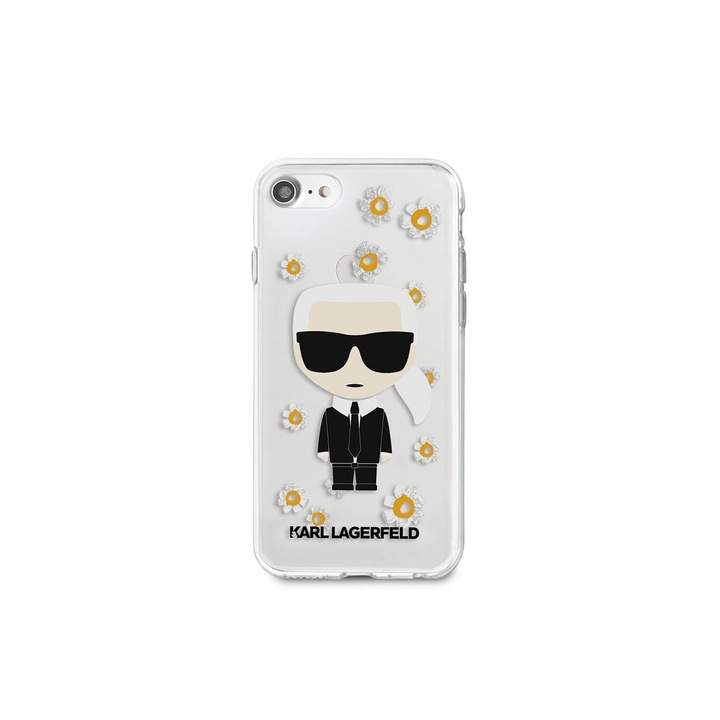 Гръб Karl Lagerfeld за iPhone 7/8/SE2020/SE2022, Ikonik Flower Case, Прозрачен