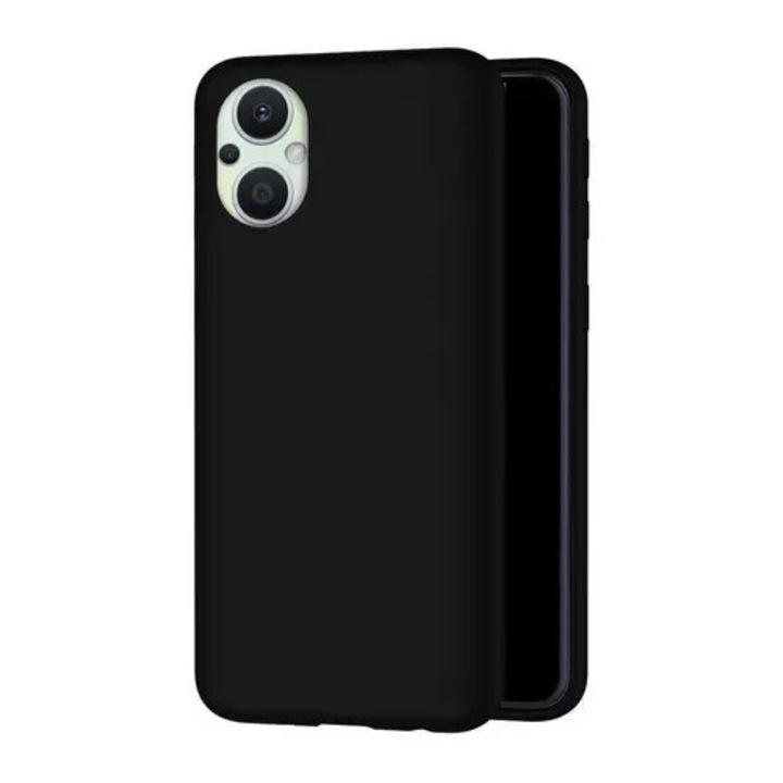 Oppo Reno7 Lite Telefontok - fekete szilikon hátlap tok