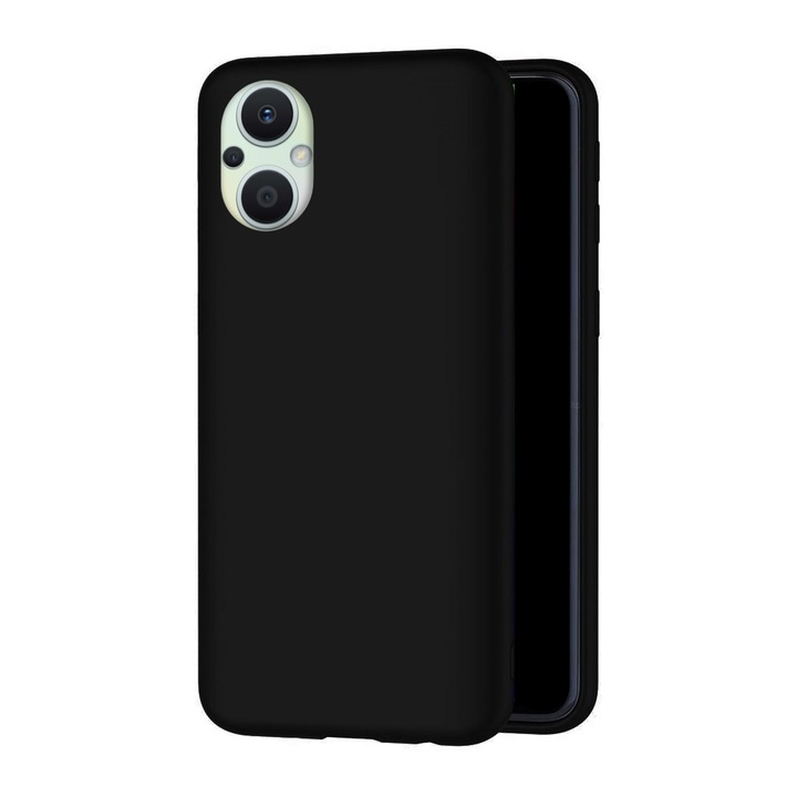 Кейс за телефон Oppo Reno8 Lite 5G - черен силиконов гръб