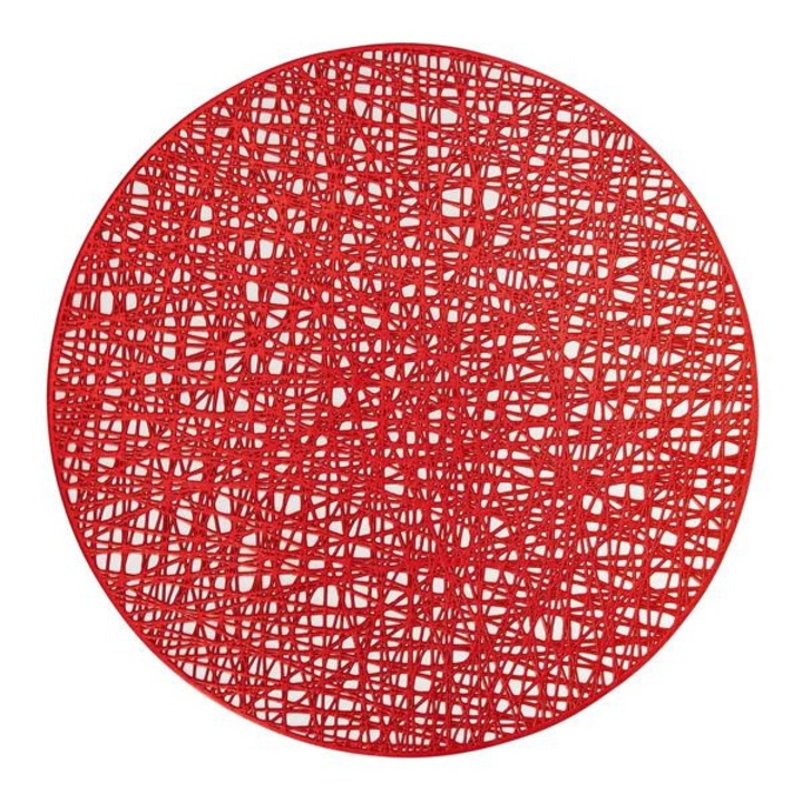 Suport farfurie ajurat 38cm, rosu, AMBITION Glamour