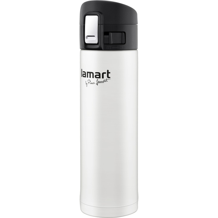 Термос Lamart Branche, 420 мл, 23.3 x 6.4 см, Бял