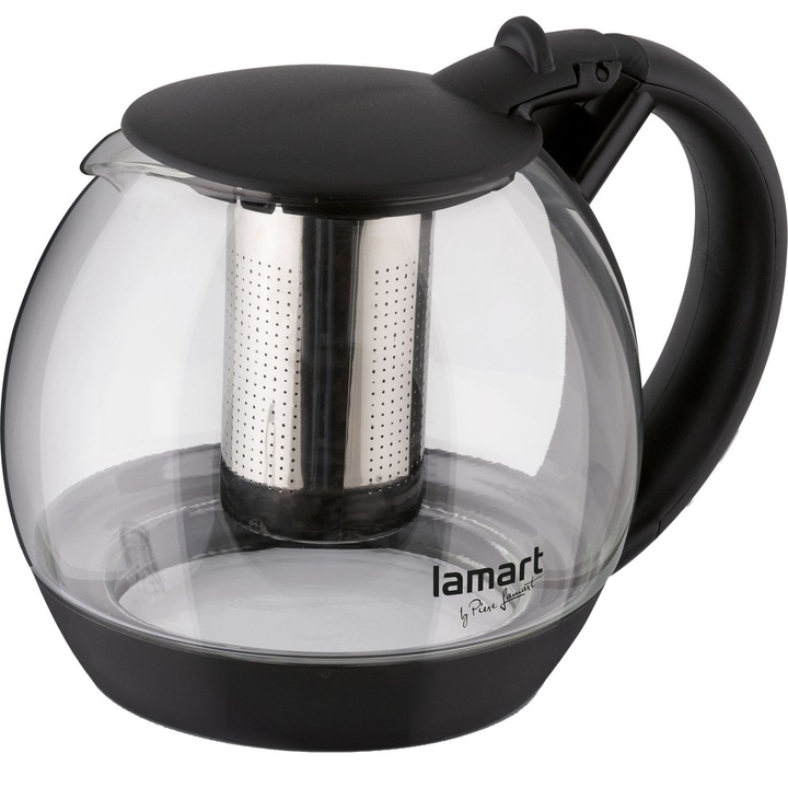 Чайник Lamart Bulb, 2 л, 18 x 16 см, Черен