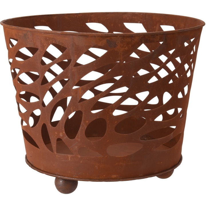 Semineu rustic aer liber Ambiance, metal, 35x45 cm, maro