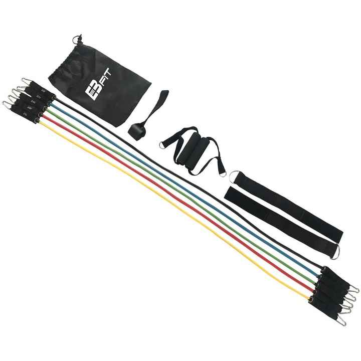 Set fitness, EB Fit, TPE/Spuma, 10 elemente, Multicolor