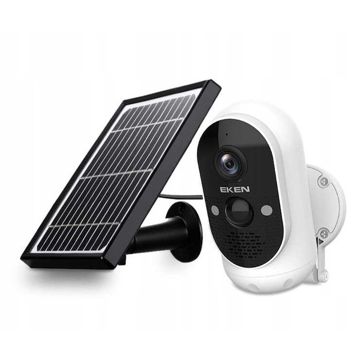 Camera solara video Astro Lite EKEN, Compatibil cu iOS/Android, 1080p, 6000mAh, Alb