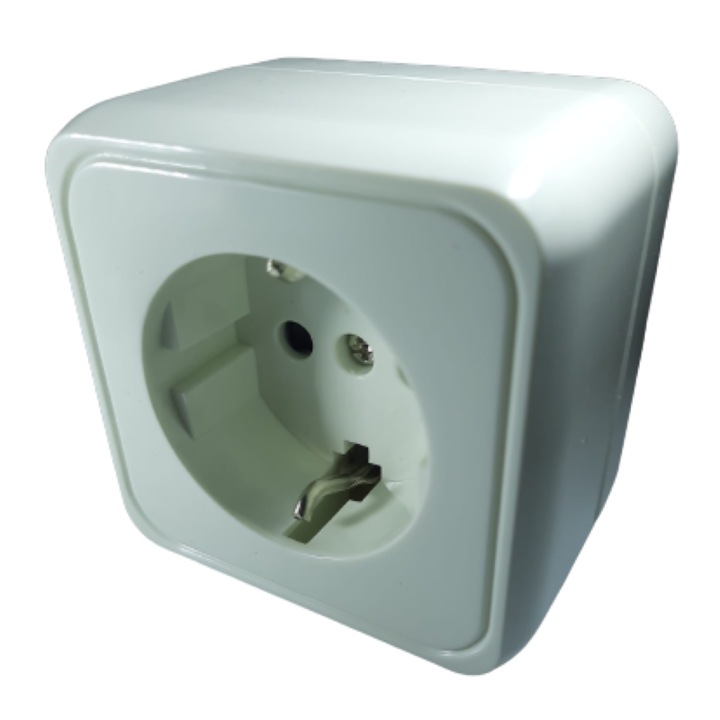 Priza simpla schuko aplicata cu protectie copii 16A IP20