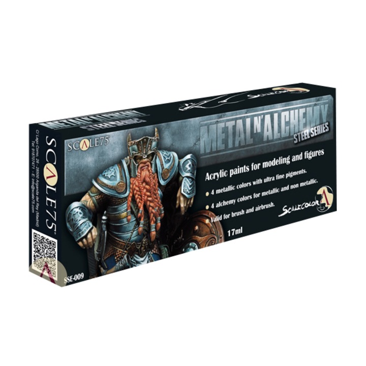 8 db-os festékkészlet Metal'n Alchemy Steel, Scale75, 17ml