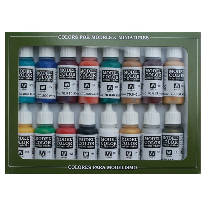 Комплект от 16 бои Средновековни цветове, VALLEJO, 17мл