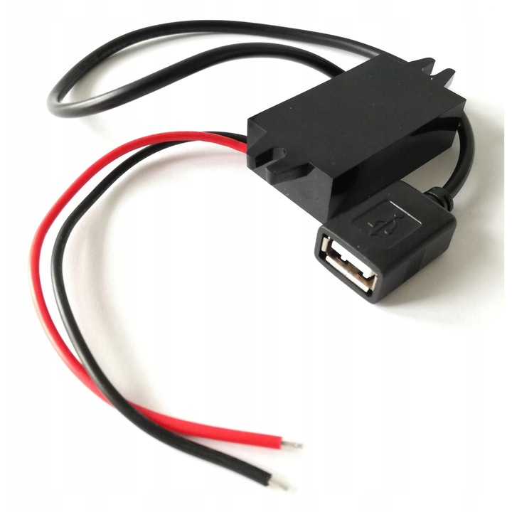 Convertor Tensiune Profesional 12V 24V la 5V 3A, Invertor Auto Hardwire USB, Alimentare Stabilizata Camera Bord DVR GPS, Impermeabil IP67, Autoturism Camion Utilaje