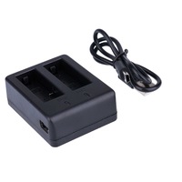 Incarcator Dublu USB pentru Acumulatori Camere Sport SJCAM SJ4000 SJ5000 Serie, Incarcare Rapida Doua Baterii Simultane, LED Indicatori Stare, Alimentare Versatila 5V, Negru