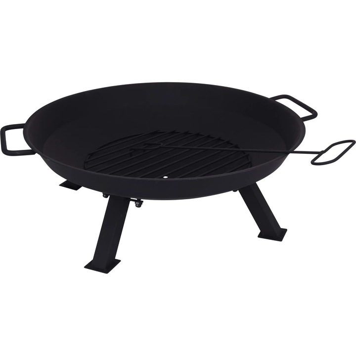 Semineu aer liber Ambiance, metal, 22x56 cm, negru