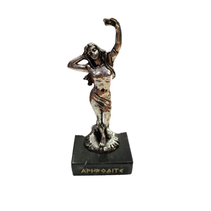 Ahelos figura, Aphrodite, fém, ezüstözött, 8 cm