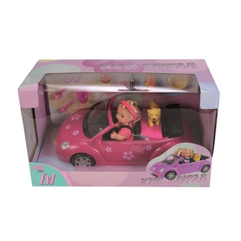 Set papusa Evi Love u masinuta New Beetle si catel Set papusa Evi Love u masinuta New Beetle si catel