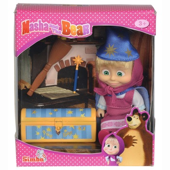 Papusa Masha and the Bear, Masha magician cu accesorii, 12 cm Papusa Masha and the Bear, Masha magician cu accesorii, 12 cm