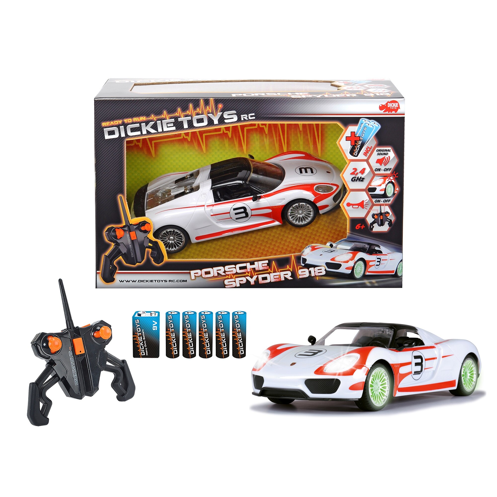 Masinuta Dickie Toys, Porsche Spyder cu telecomanda