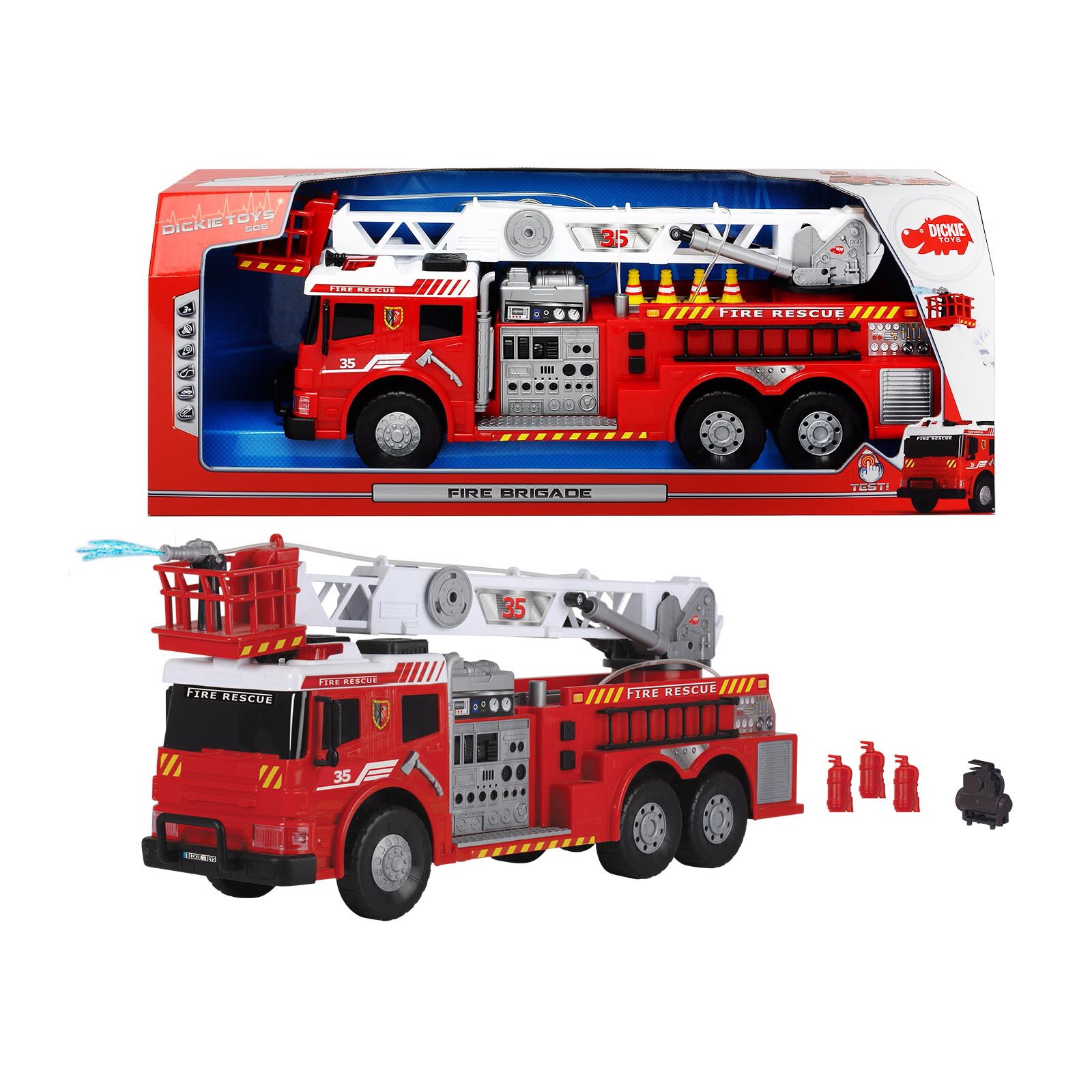 Masina de pompieri Dickie Toys cu lumini, sunete si accesorii
