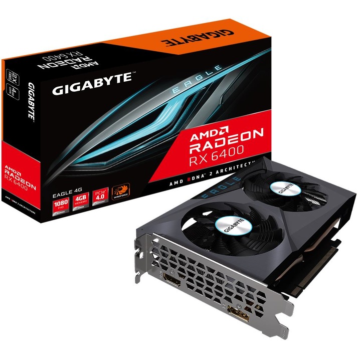 Видеокарта Gigabyte AMD Radeon RX 6400 EAGLE 4GB, GDDR6, 64bit