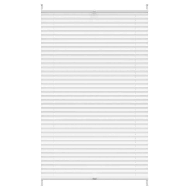 Jaluzea plisse vidaXL, alb, 90x125 cm, pliuri 240606