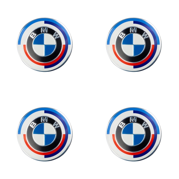 Set 4 capacele roti 56 mm, pentru jante aliaj BMW, 50 Jahre