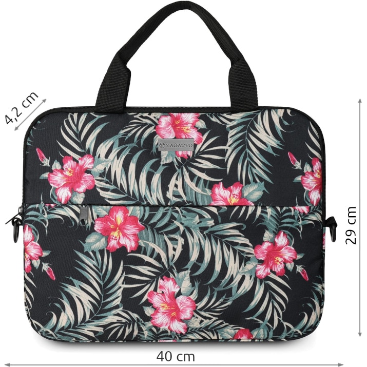 Geanta laptop dama, 15.6 inch, Zagatto®, Multicolora, Dimensiuni 40x29x4.2 cm, Impermeabila, Atasabila la troler, Eleganta, Business, Curea de umar reglabila si detasabila, Buzunar frontal cu fermoar, Pentru notebook, Compatibila Macbook Pro, Air ZG675