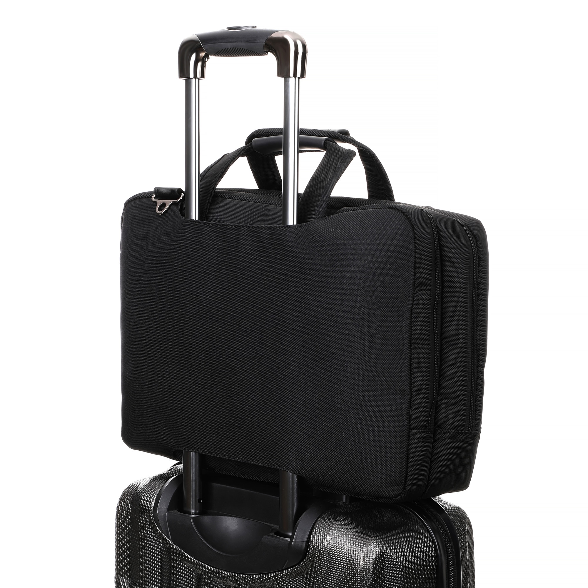 Geanta laptop, Zagatto, 15.6'', Negru, Impermeabila, Strat gros din spuma pentru protectie antisoc, Adaptabila la troler, Bareta ajustabila si detasabila, Doua compartimente principale, ZG651