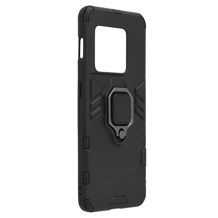 Защитен калъф, съвместим с OnePlus 10 Pro 5G, силиконов щит, с пръстен, TPU, черен