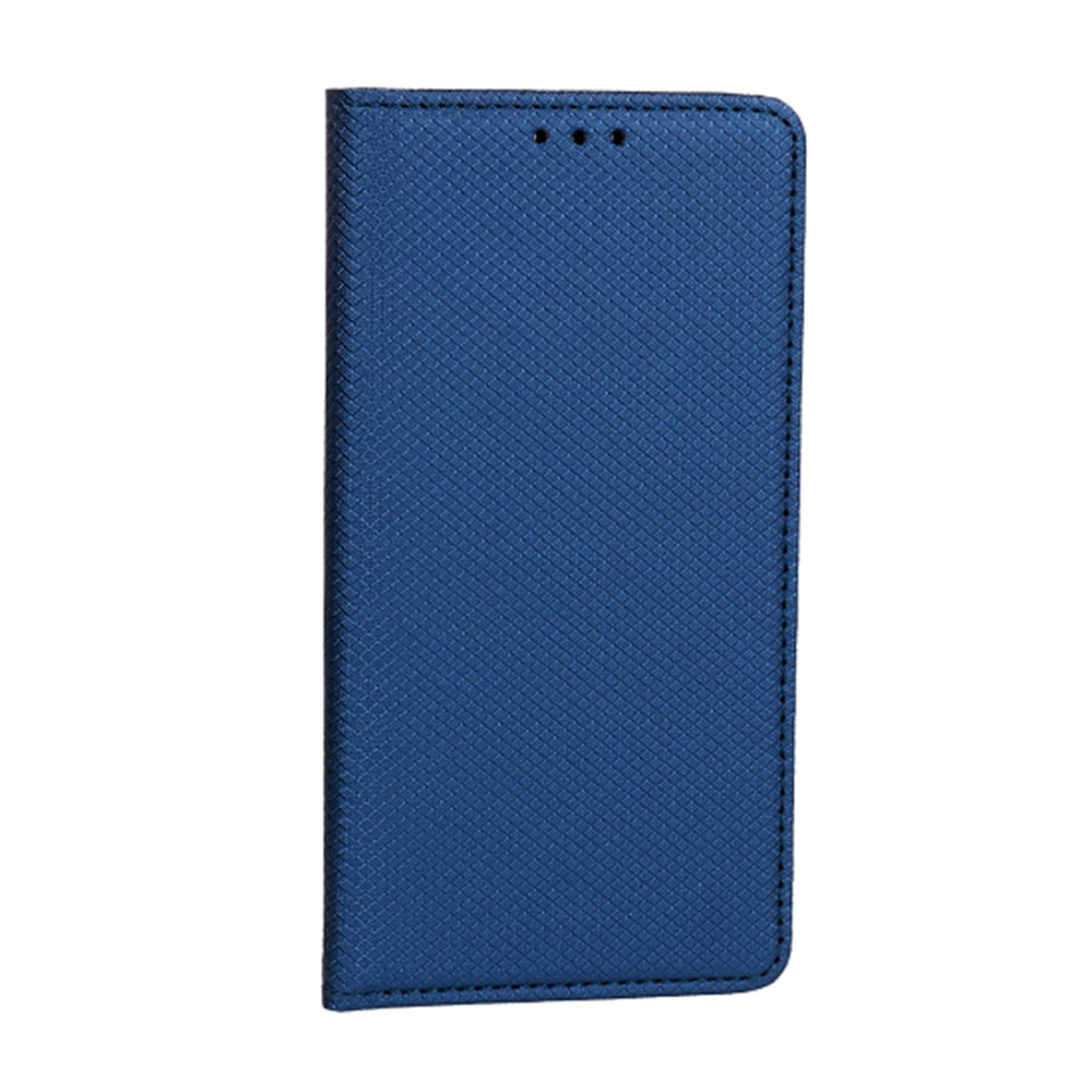 Husa Flip tip carte pentru Motorola Moto E6, Piele, Inchidere Magnetica, Smart Soft Close, Albastru