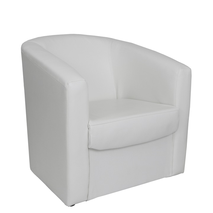 Fotoliu Tudor imitatie piele - alb 21894