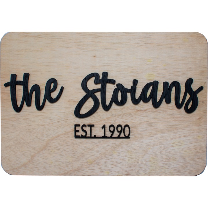 Rama Personalizata HH1577 Nume de familie din lemn 30x21 cm