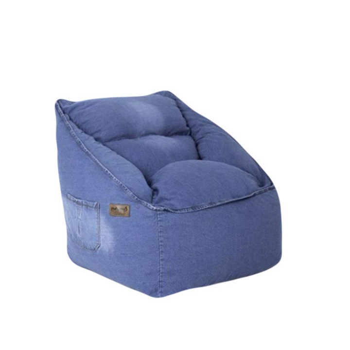 Fotoliu tip para, Big Jean Bean Bag, textil tip jolly jeans umplut cu perle polistiren, albastru