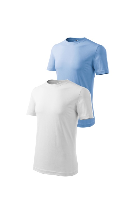 Set 2 tricouri de barbati, Malfini, Classic, mix 1, Alb/Albastru deschis
