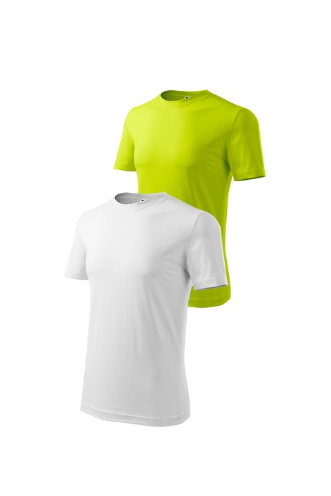 Set 2 tricouri de barbati, Malfini, Classic, mix 1, Alb/Verde lime