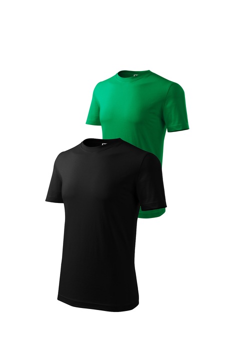 Set 2 tricouri de barbati, Malfini, Classic, mix 3, Negru/Verde Mediu