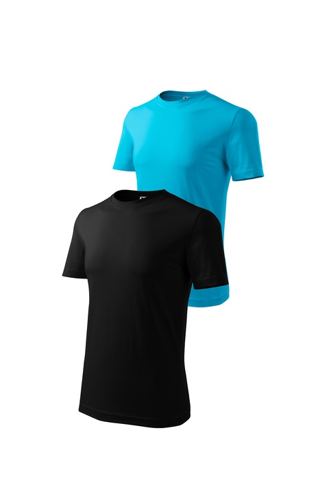 Set 2 tricouri de barbati, Malfini, Classic, mix 3, Negru/Turcoaz