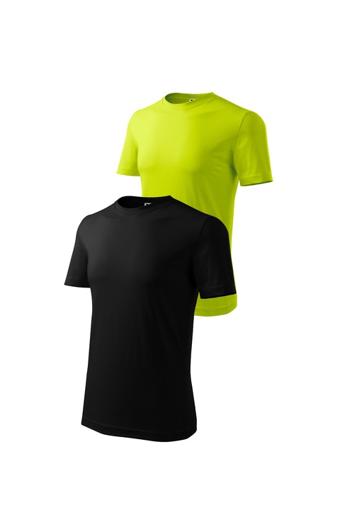 Set 2 tricouri de barbati, Malfini, Classic, mix 3, Negru/Verde lime