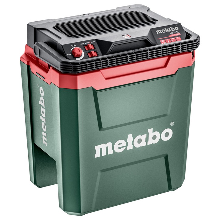 Lada frigorifica portabila Metabo KB 18 BL, functie de racire si incalzire, compatibil cu acumulatori Li-Power 18V, volum 24L