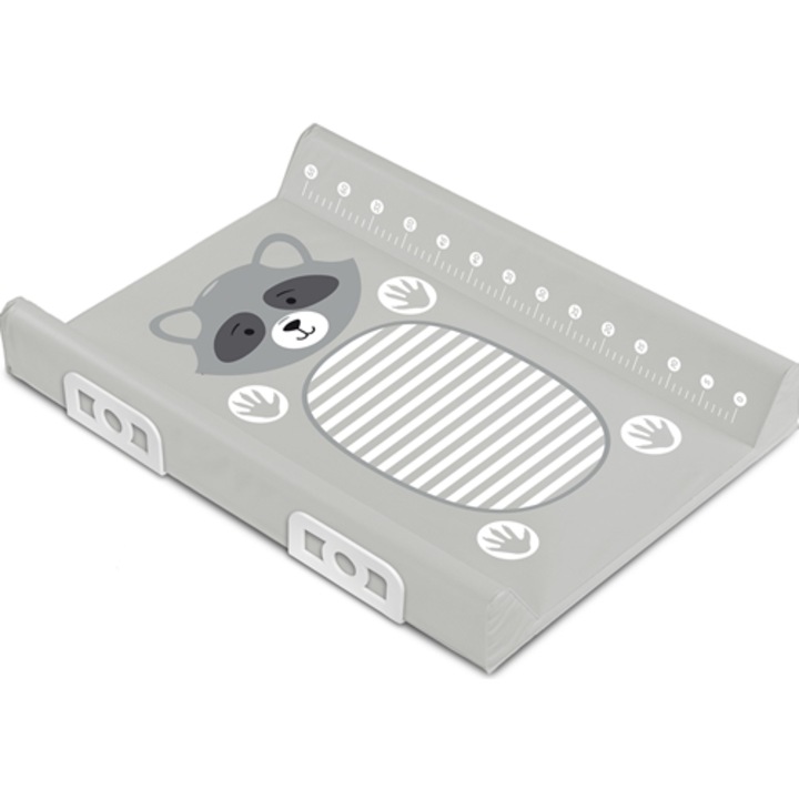 Saltea de infasat rigida cu siguranta Sensillo 70x49 cm Animals Raton Gri