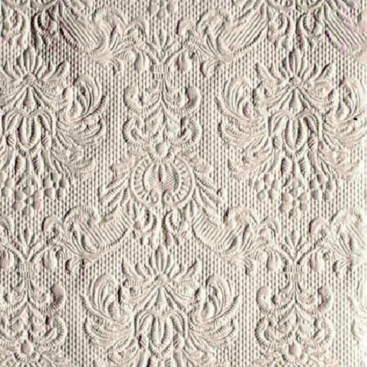 Set 15 servetele de hartie, Ambiente, Elegance White, in relief 25x25cm, Alb
