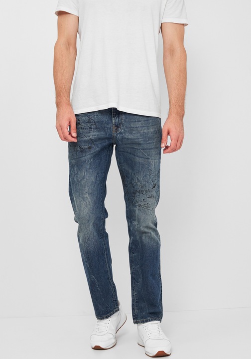 Desigual Adrien férfi farmernadrág, kék, mintás, 28-as