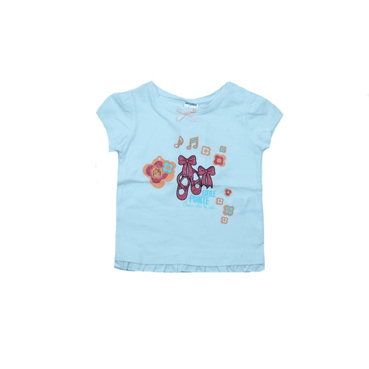 Tricou cu maneca scurta pentru fete Wendee OZ22184-0-39643, Alb 80 CM