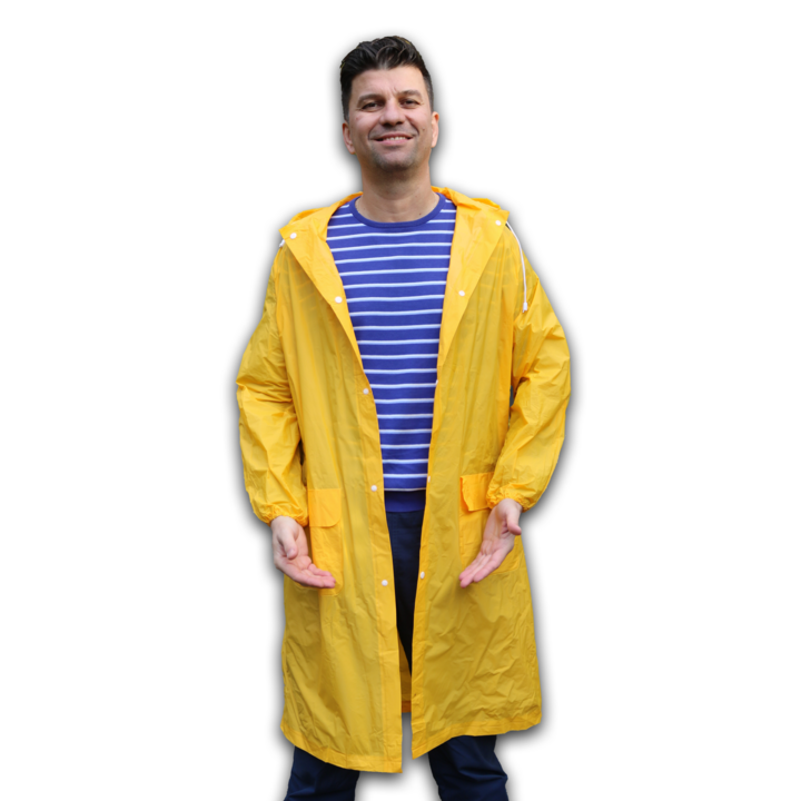 Дъждобран, универсален модел, жълт, XL